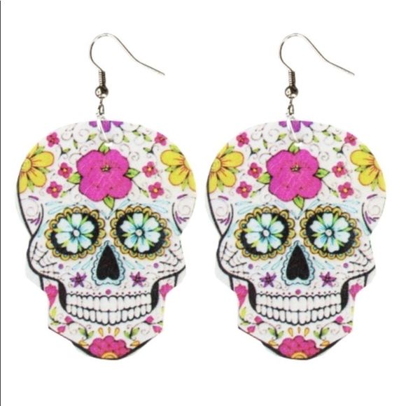 Emma Jewelry - Big Sugar Skull Fishhook Earrings NWT